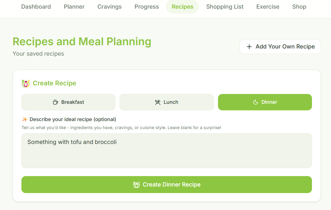 Create Recipe